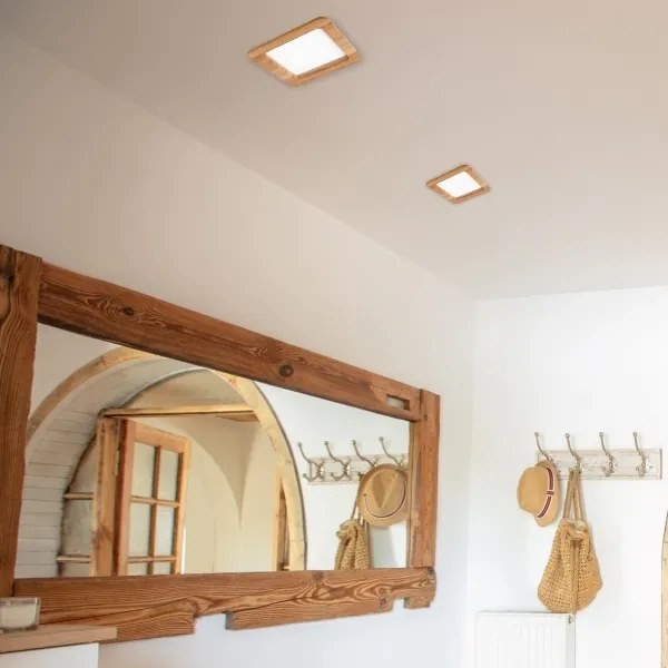 Lampada LED da incasso WOODY SPOT LED/17W/230V 3000K quercia 18,5x18,5 cm