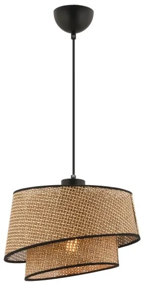 Lampadario a sospensione con cavo BARETTE 1xE27/60W/230V marrone/nero