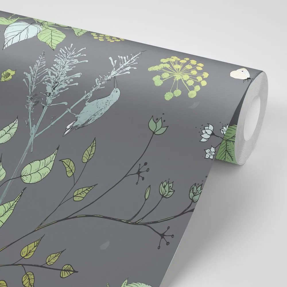 Carta da parati – Fiori di campo di notte