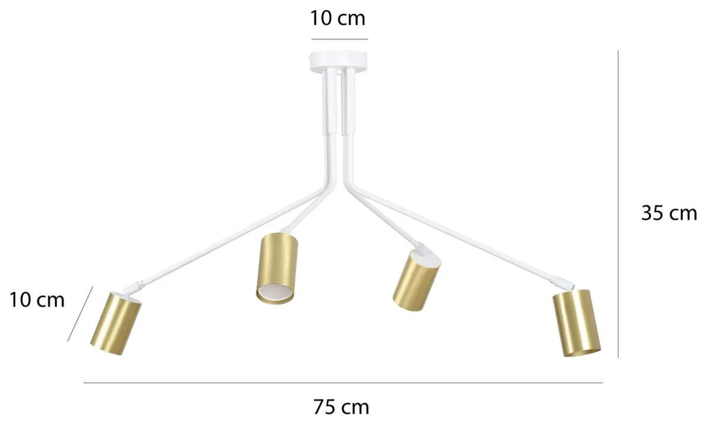 Lampadario a sospensione VERNO 4 White Gold