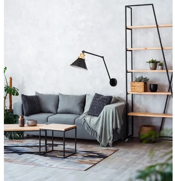 Applique FUNDO 1xE27/40W/230V nero/oro