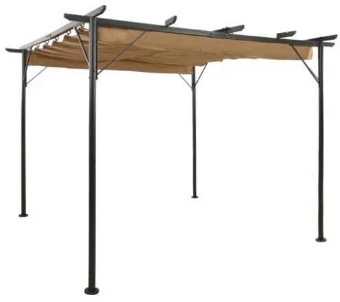 Pergola con Tetto Retrattile Talpa 3x3m in Acciaio 180 g/m²