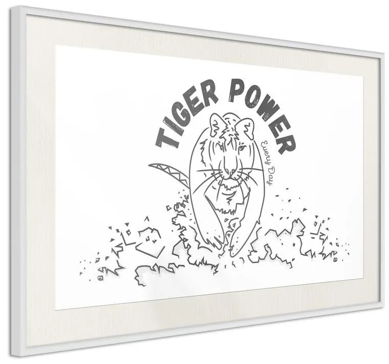 Poster  Inner Tiger  Cornice Quadri Cornice d'oro con passe-partout, Larghezza x Altezza Home decor 45x30