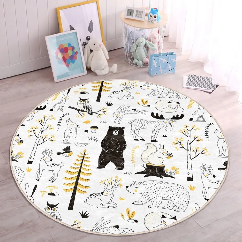 Tappeto per bambini giallo e bianco ø 120 cm Comfort - Mila Home