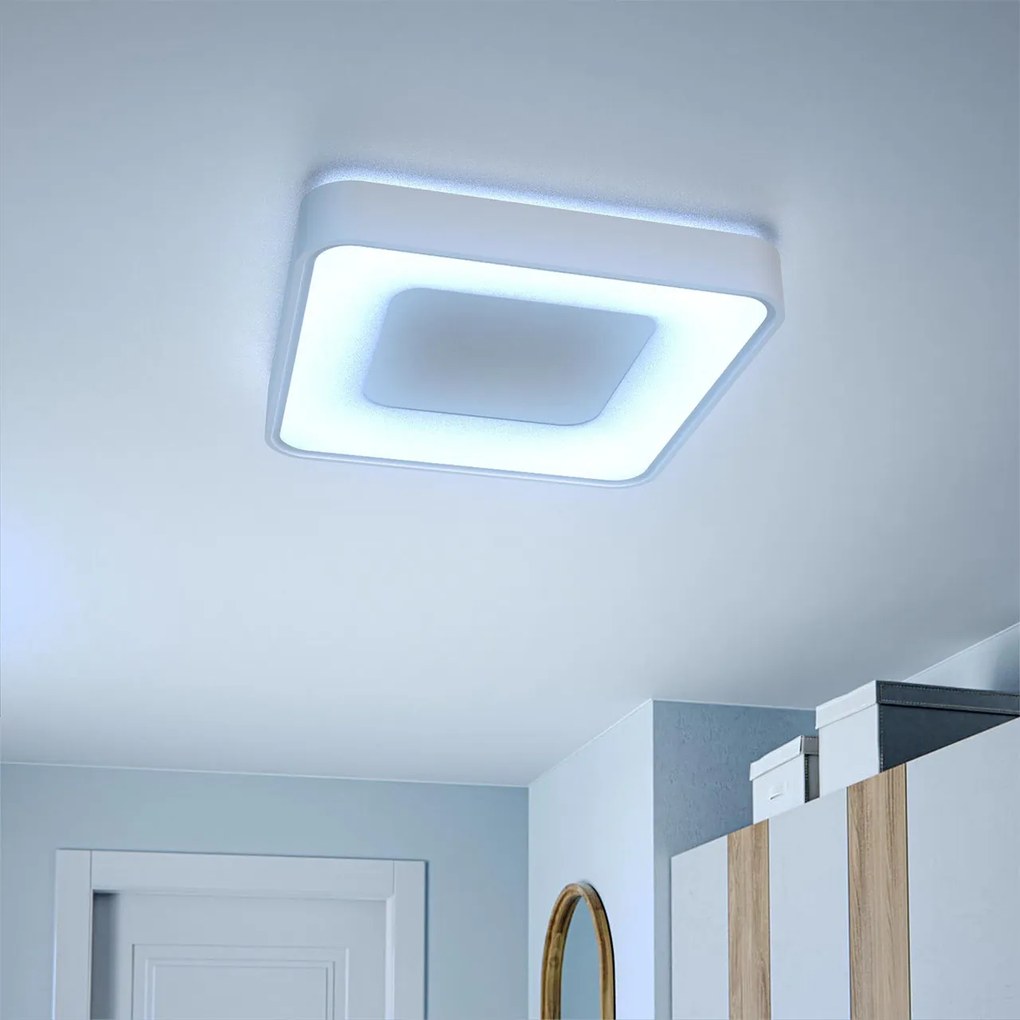 Plafoniera LED Quadrata 72W Ø480mm CCT Dimmerabile + Telecomando Bianca