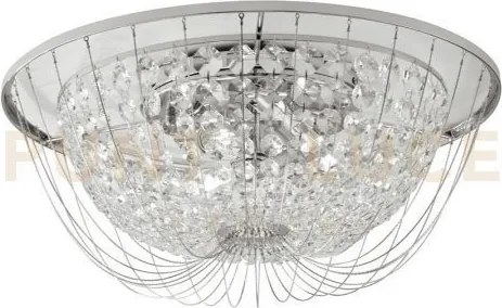 Plafoniera vienna cromo 4 luci attacco e14 45x22cm in cristallo k9