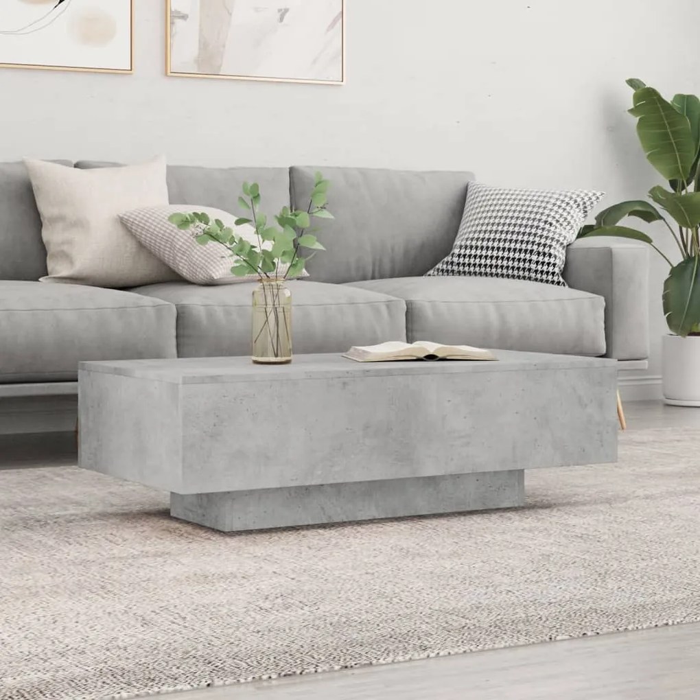 Tavolino Salotto Grigio Cemento 100x49,5x31cm Legno Multistrato /