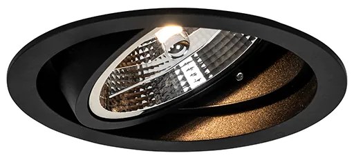 Set di 6 Faretto da incasso moderno nero regolabile - CHUCK 111