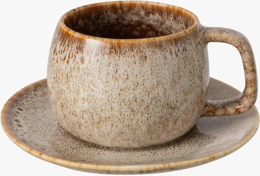 Set di 4 tazzine da caffè in porcellana con piattino Berna