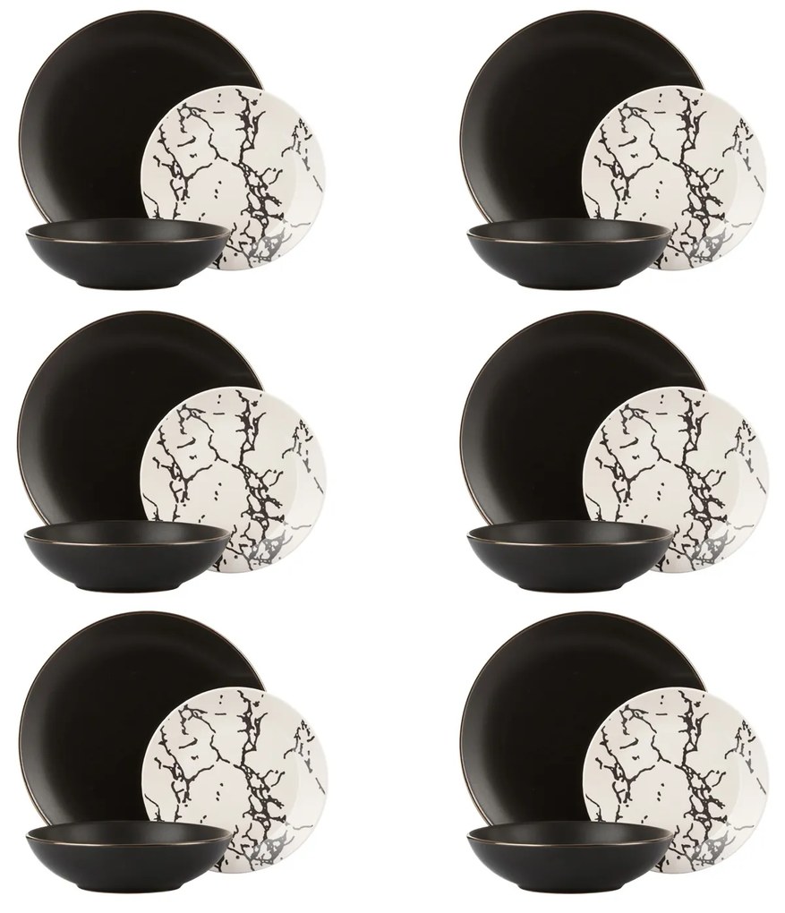 Set piatti Eclissi in stoneware, 18 pezzi