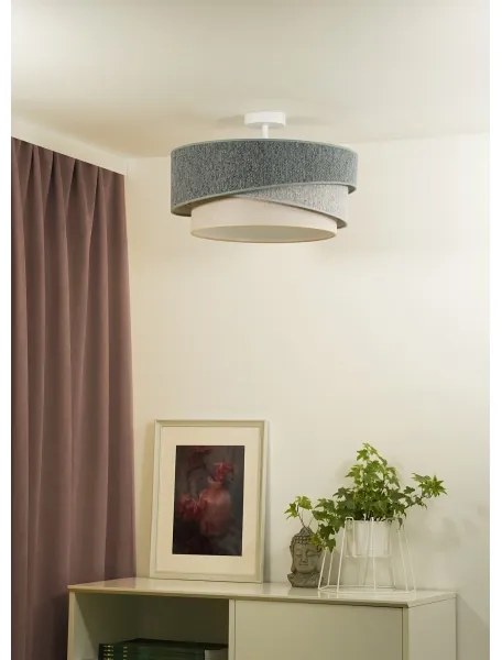 Duolla-Lampadario a plafone KOBO ECO REC. 1xE27/15W/230V d.45 cm verde/grigio/color crema