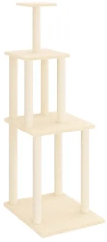 Albero per Gatti con Tiragraffi in Sisal Crema 149 cm