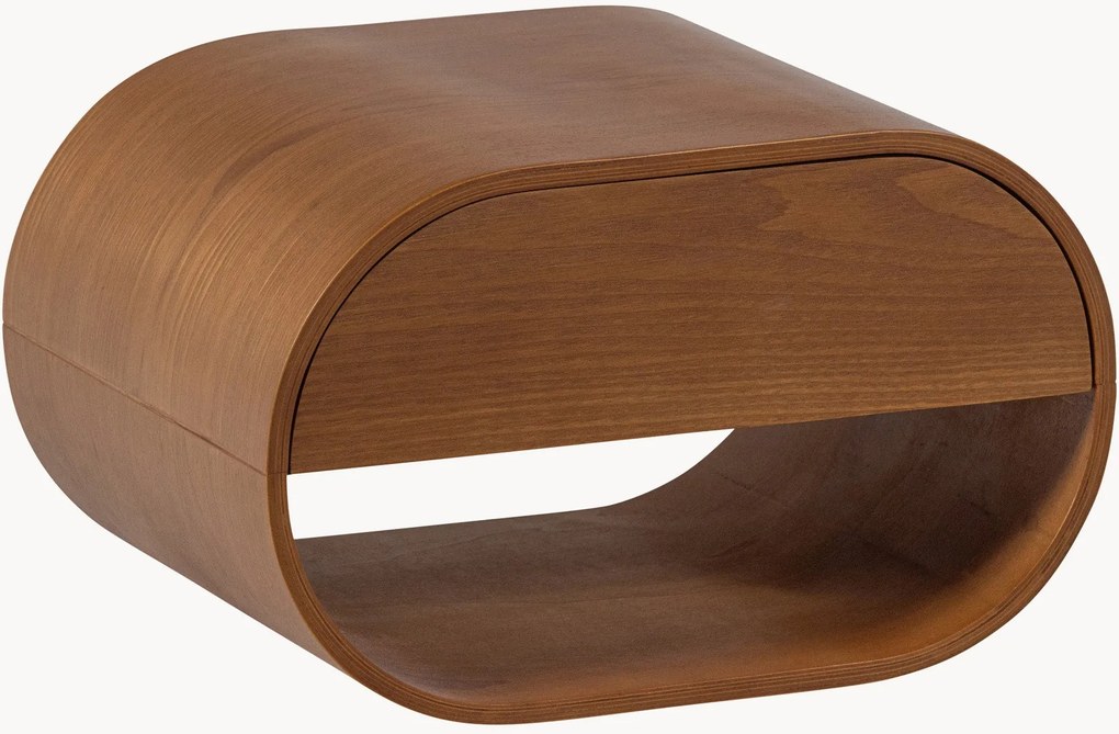 Comodino da parete effetto legno con cassetto Momo