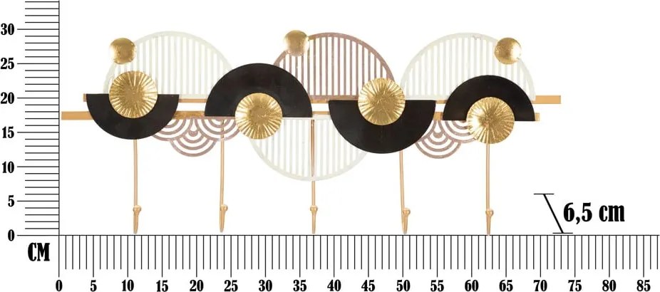 Appendiabiti da parete in oro e nero Art - Mauro Ferretti