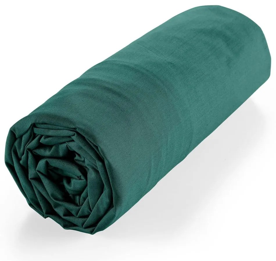 Lenzuolo elasticizzato verde in cotone biologico 180x200 cm Biolina - douceur d'intérieur