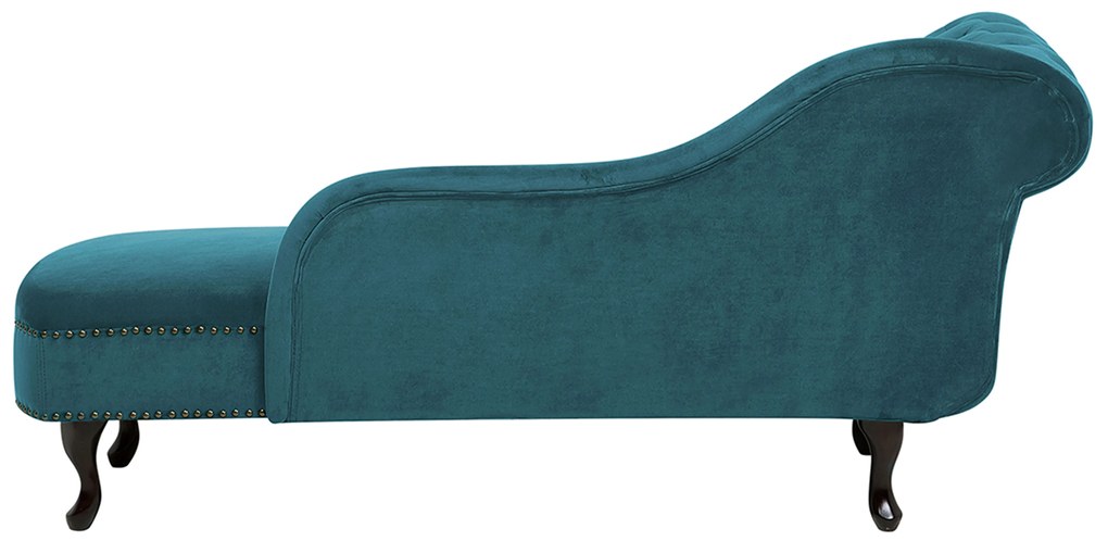 Chaise longue sinistra in velluto verde acqua NIMES Beliani