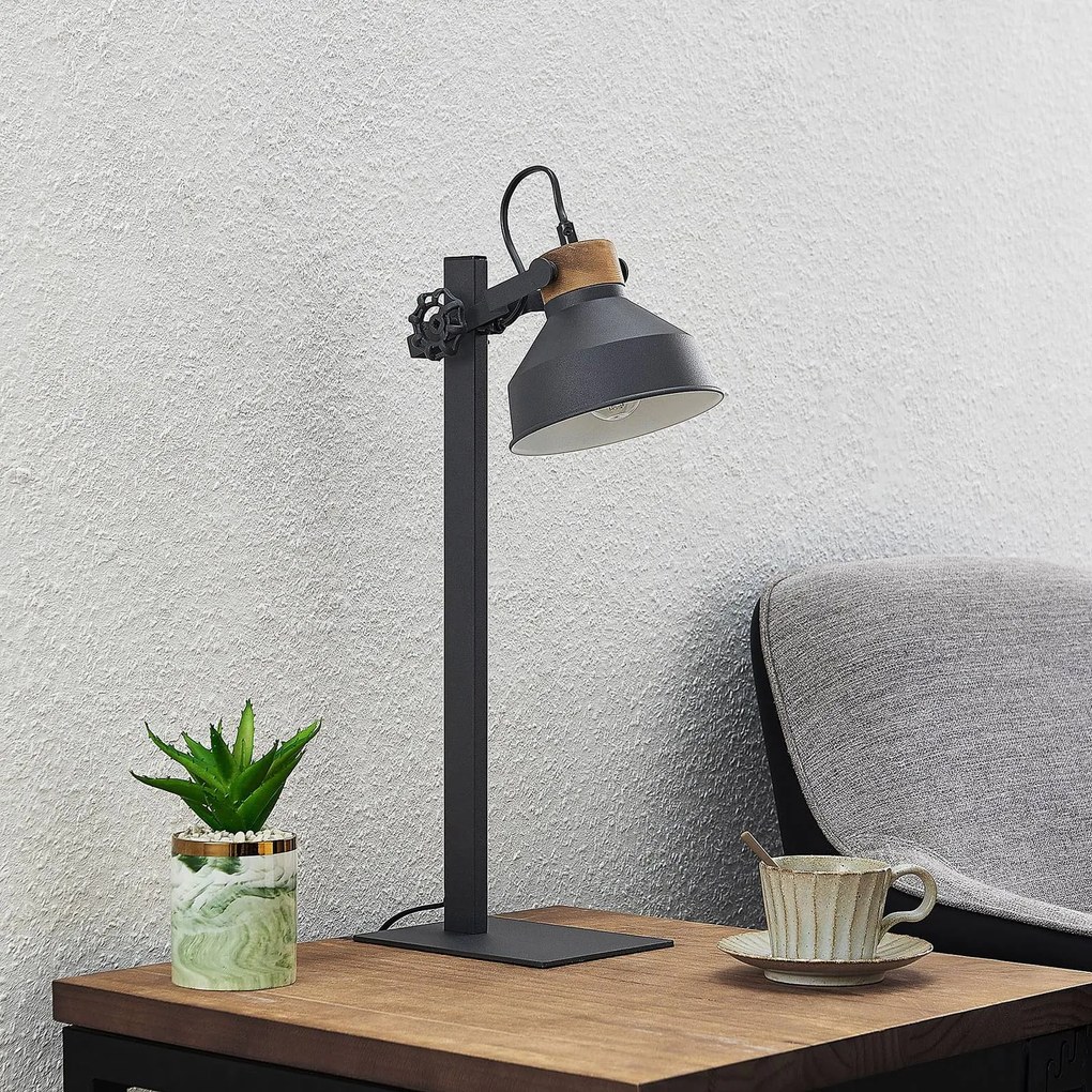 Lindby Nefeli da tavolo con dettagli legno, 1 luce