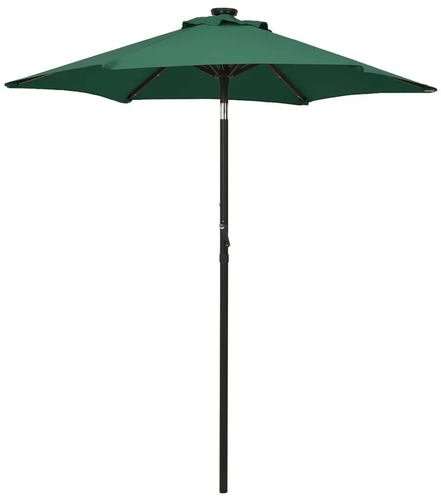 Ombrellone Da Giardino Con Luci Led Verde 200x211 Cm Alluminio /