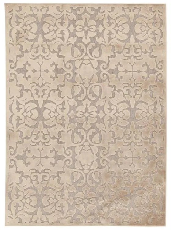 Tappeto Florentine Baroque mosaico in viscosa crema, L 230 x L 160 cm