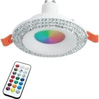 Faretto bianco tondo incasso 65mm lampada LED RGB GU10 cristalli brillantini luci negozio 230V LUCE RGBW + 3000K