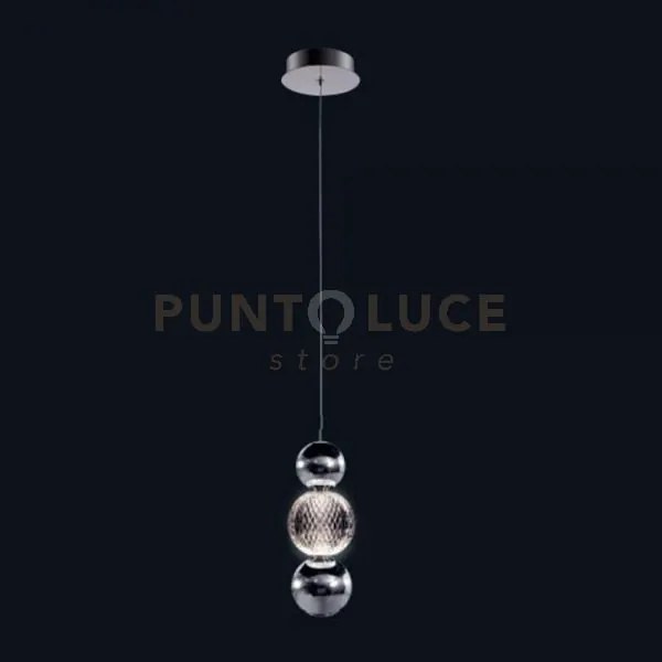 Lampada a sospensione brillante, cromo, led 6w, lumen 750, 3000k, 2...