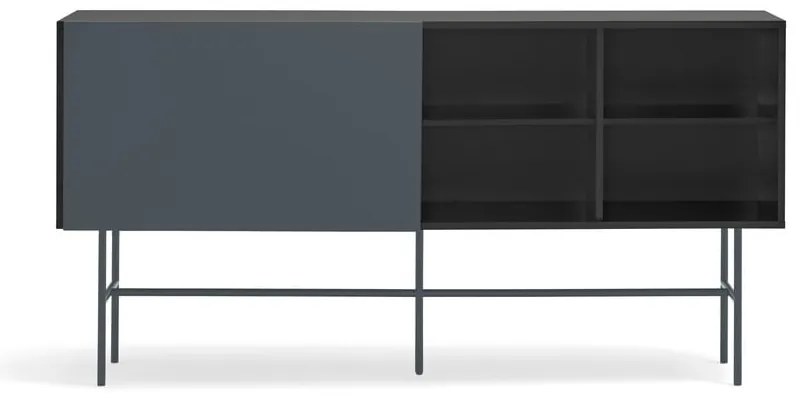Cassettiera bassa nero-antracite con ante scorrevoli 180x91 cm Nube - Teulat