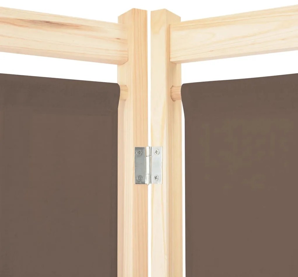 Divisorio a 6 pannelli marrone 240x170x4 cm in tessuto