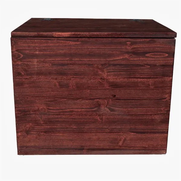 Cassapanca pouf contenitore in legno massello NOCE cm 58