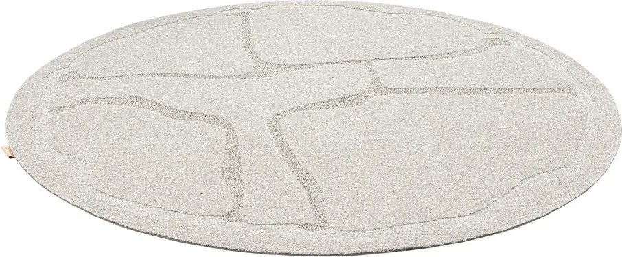 Tappeto rotondo in lana grigio chiaro ø 120 cm Morphic Organica - Agnella
