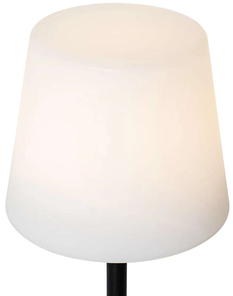 Lampada da tavolo ricaricabile nera con LED e dimmer IP54 - Jude
