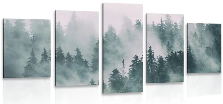 Quadri 5 pezzi – Montagne nella nebbia