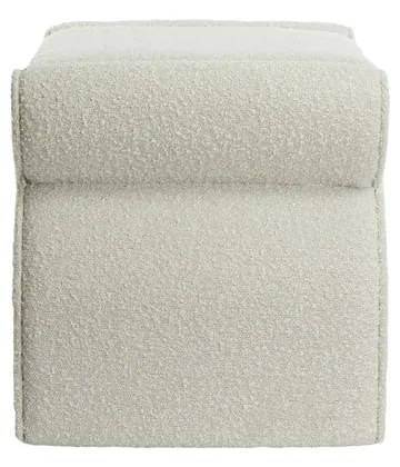 Sgabello crema in tessuto bouclé Nafya - Light & Living