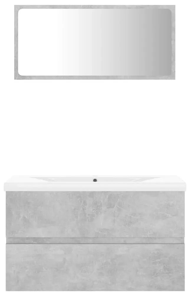 Set mobili da bagno grigio cemento in truciolato