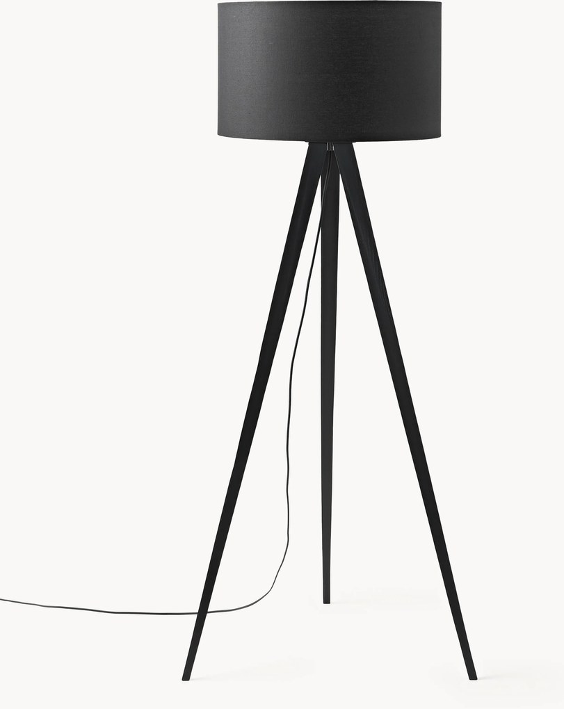Lampada treppiede da terra in legno massiccio Jake