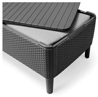 Salotto Da Giardino In Resina Effetto Rattan Antracite Con Cuscini E Tavolino Salemo Keter