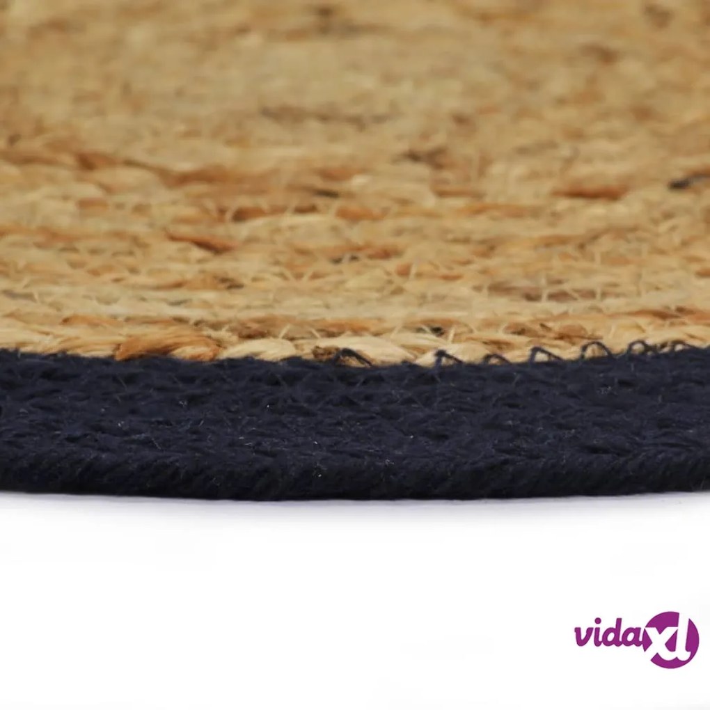 vidaXL Tovagliette 6 pz Naturale e Blu Marino 38 cm in Juta e Cotone