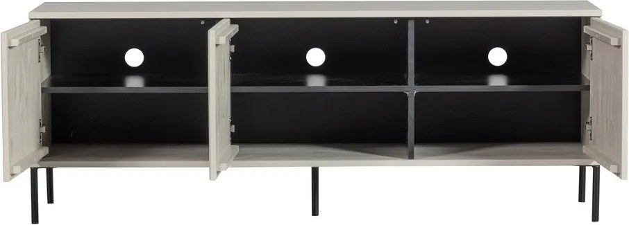 Mobile TV grigio chiaro in pino massiccio 150x56x44 cm New Gravure – WOOOD