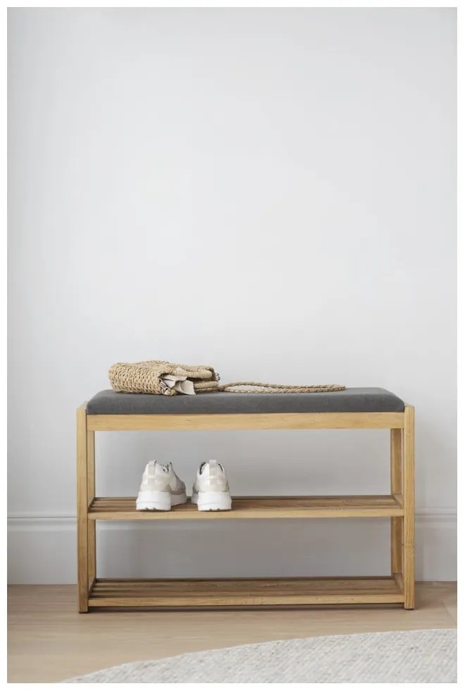 Scarpiera in legno di quercia colore naturale con panca Confetti - Rowico