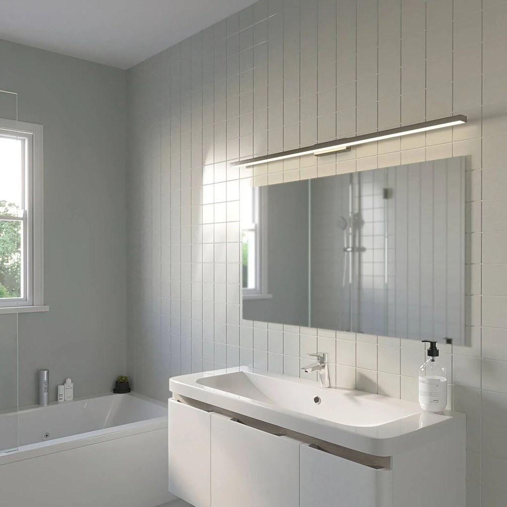 Applique da parete Alenia Lindby, Cromo / Argento, Bagno, Alluminio, Moderno, Applique