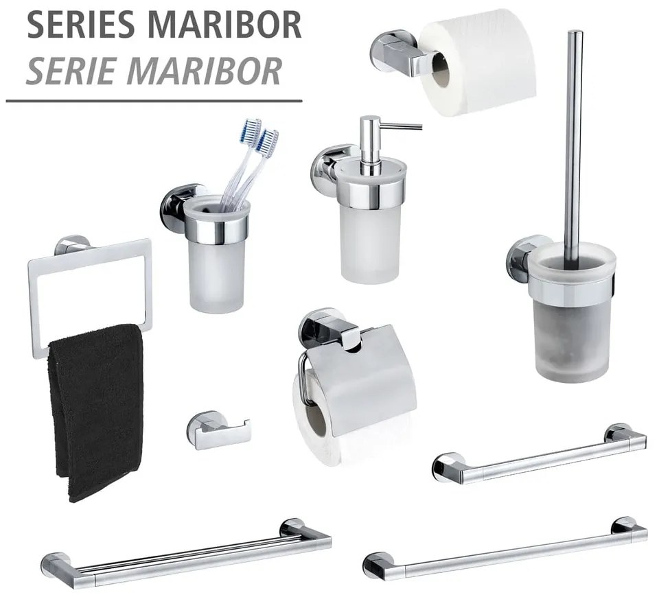 Porta asciugamani autoportante in acciaio inox argento lucido Maribor - Wenko