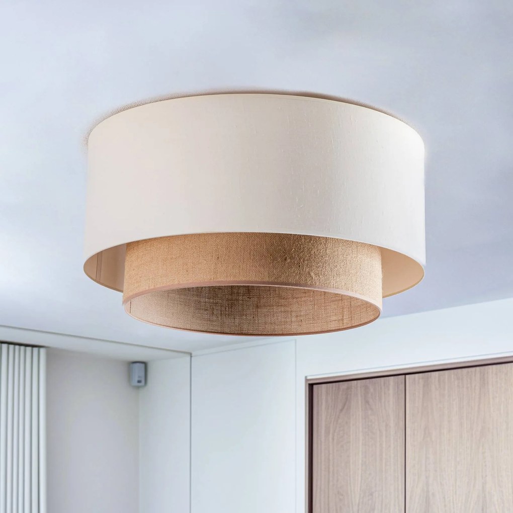 Duolla Plafoniera Boho, Ø 60 cm, ecru/juta