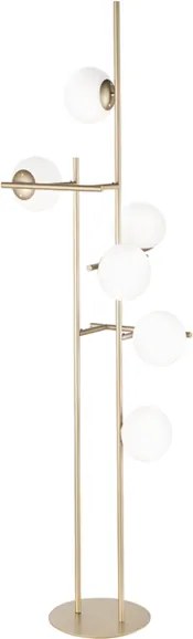 Piantana JEWEL in metallo Oro e diffusore in vetro Bianco H166 cm