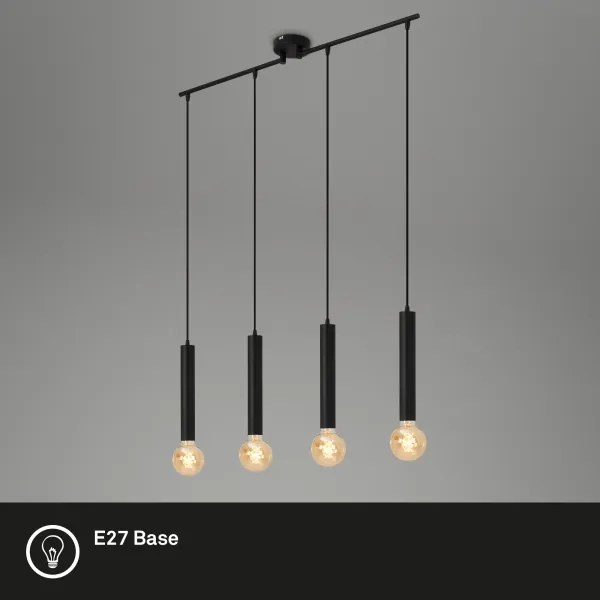 Briloner - Lampadario a sospensione con filo LONGA 4xE27/60W/230V nero