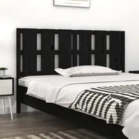 Testiera per Letto Nera 155,5x4x100cm in Legno Massello di Pino 817999