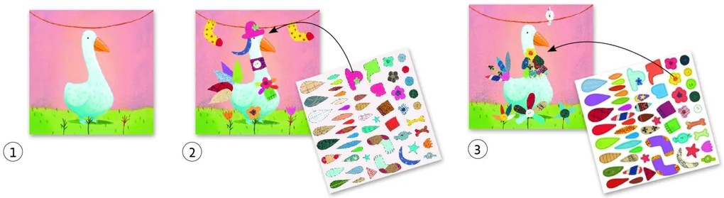 Gioco d'arte con adesivi - fare animali