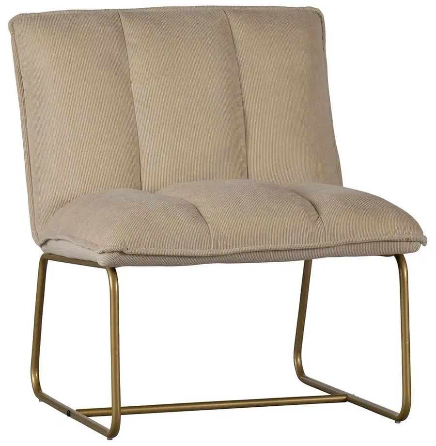 Poltrona beige con struttura in oro Fie Fire - WOOOD