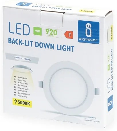 Aigostar - Lampada LED da incasso LED/9W/230V 3000K diametro 11,8 cm bianco