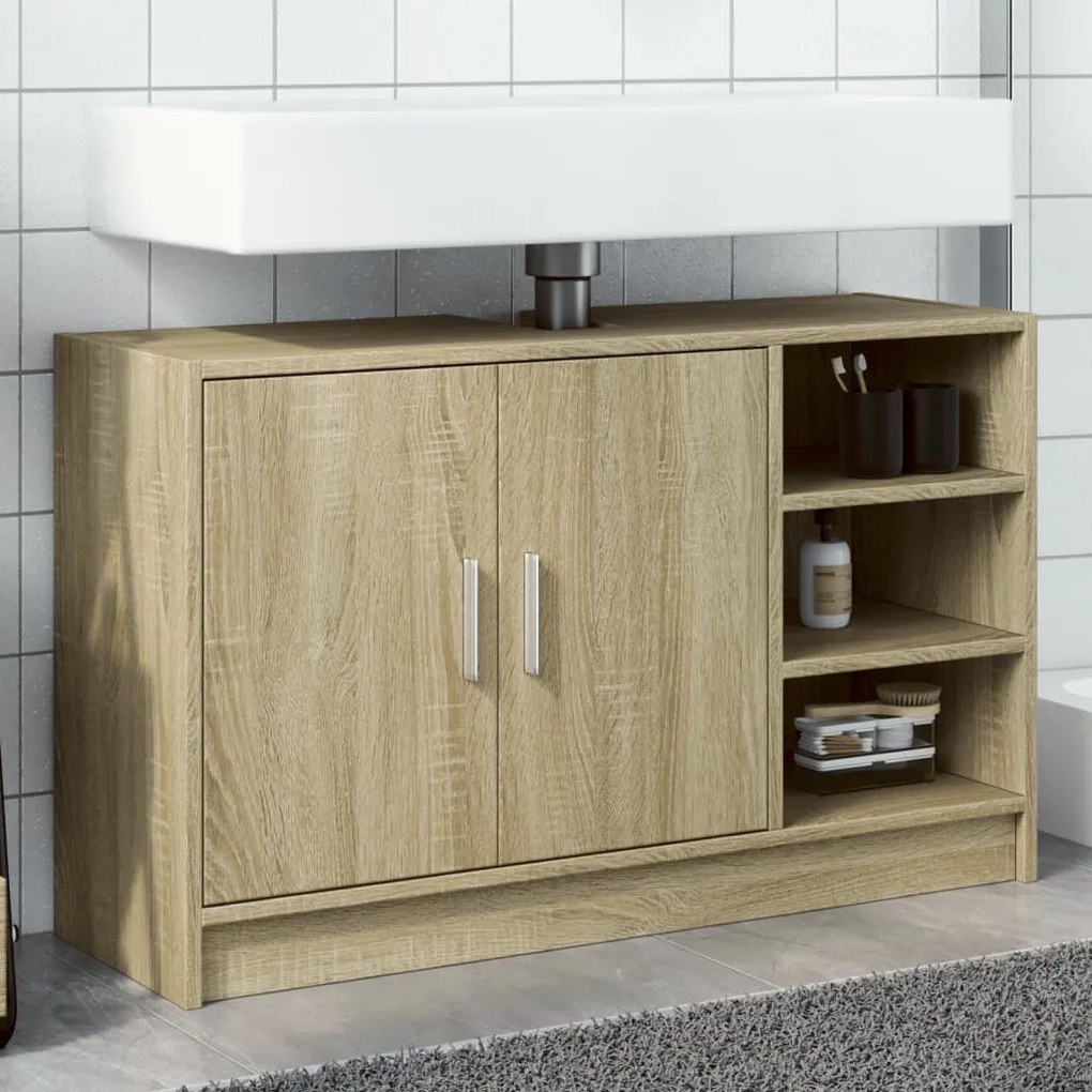 Mobile Lavabo Rovere Sonoma 90x29x55 Cm İn Truciolare /