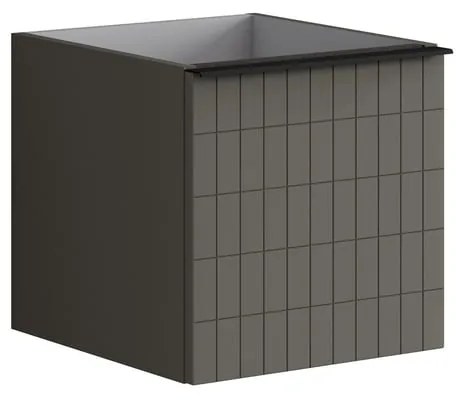 Struttura semi colonna da bagno Pixel2 cassetti laccato opaco grigio carbone L 40 x H 40 x P 45.5 cm