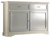 Madia credenza shabby in legno massello 2 porte bianco l.150 p.51 h.105 - Mobili 2G